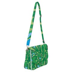 Golf Course Par Golf Course Green Shoulder Bag With Back Zipper by Sarkoni