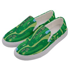 Golf Course Par Golf Course Green Men s Canvas Slip Ons by Sarkoni