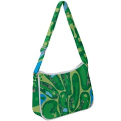 Golf Course Par Golf Course Green Zip Up Shoulder Bag by Sarkoni