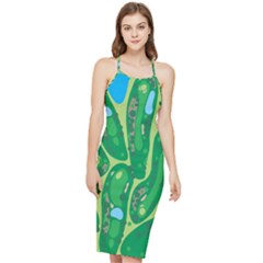 Golf Course Par Golf Course Green Bodycon Cross Back Summer Dress by Sarkoni