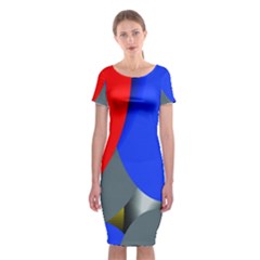 Abstract Circles, Art, Colorful, Colors, Desenho, Modern Classic Short Sleeve Midi Dress by nateshop