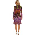 Paisley Pattern, Abstract Colorful, Texture Background, Hd Long Sleeve Shirt Collar A-Line Dress View4