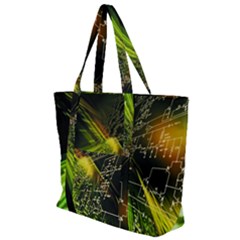 Machine Technology Circuit Electronic Computer Technics Detail Psychedelic Abstract Pattern Zip Up Canvas Bag by Sarkoni