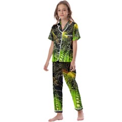 Machine Technology Circuit Electronic Computer Technics Detail Psychedelic Abstract Pattern Kids  Satin Short Sleeve Pajamas Set by Sarkoni