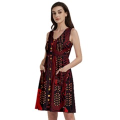 Technology Computer Circuit Sleeveless Dress With Pocket by Sarkoni