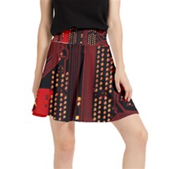 Technology Computer Circuit Waistband Skirt by Sarkoni