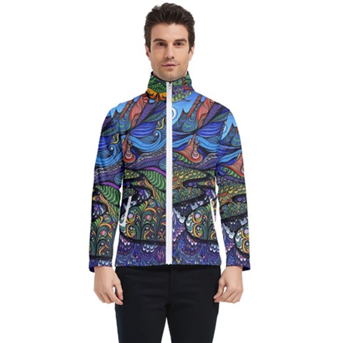 Psychedelic Landscape Men s Bomber Jacket by Sarkoni