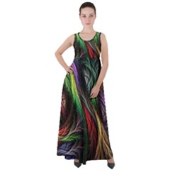 Abstract Psychedelic Empire Waist Velour Maxi Dress by Sarkoni