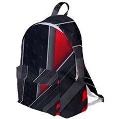 Gamer Tech Black Mesh Red Modern Shape Texture Geometric Pattern The Plain Backpack by Sarkoni