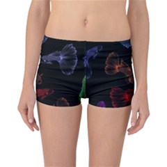 Vector Aquarium Guppies Seamless Fish Pattern With Black Background Reversible Boyleg Bikini Bottoms by Grandong