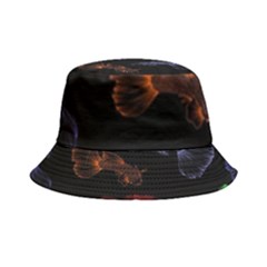 Vector Aquarium Guppies Seamless Fish Pattern With Black Background Inside Out Bucket Hat by Grandong