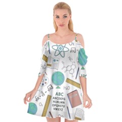 School Subjects And Objects Vector Illustration Seamless Pattern Cutout Spaghetti Strap Chiffon Dress by Grandong