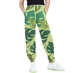 Seamless Pattern Of Monstera Leaves For The Tropical Plant Background Kids  Joggers by Grandong