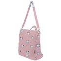 Cute Cat Cartoon Doodle Seamless Pink Pattern Crossbody Backpack View1