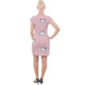 Cute Cat Cartoon Doodle Seamless Pink Pattern Cap Sleeve Bodycon Dress View2