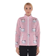 Cute Cat Cartoon Doodle Seamless Pink Pattern Women s Bomber Jacket by Grandong