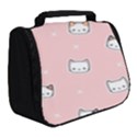 Cute Cat Cartoon Doodle Seamless Pink Pattern Full Print Travel Pouch (Small) View2