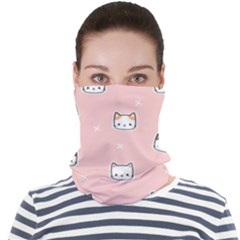 Cute Cat Cartoon Doodle Seamless Pink Pattern Face Seamless Bandana (adult) by Grandong