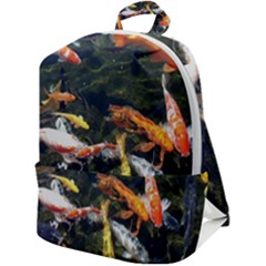 Koi Pond 3d Fish Zip Up Backpack by Grandong