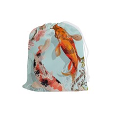 Koi Fish Drawstring Pouch (large) by Grandong