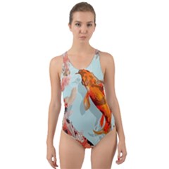 Koi Fish Cut-out Back One Piece Swimsuit by Grandong