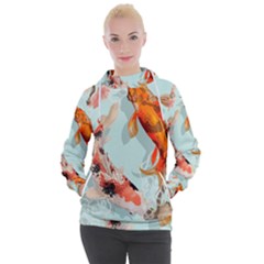 Koi Fish Women s Hooded Pullover by Grandong