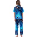 3d Universe Space Star Planet Kids  Satin Short Sleeve Pajamas Set View2