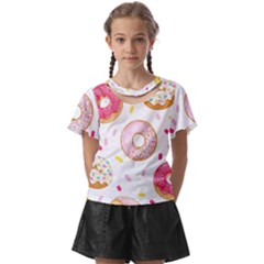 Vector Donut Seamless Pattern Kids  Front Cut T-shirt by Grandong