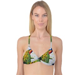 Peacock Art Reversible Tri Bikini Top by Grandong