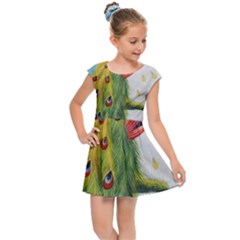 Peacock Art Kids  Cap Sleeve Dress by Grandong