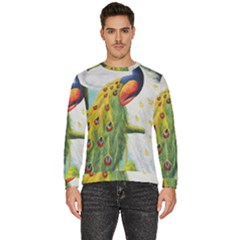 Peacock Art Men s Fleece Sweatshirt by Grandong