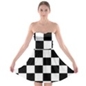 Black White Chess Board Strapless Bra Top Dress View1