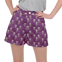 Skull Halloween Pattern Women s Ripstop Shorts by Ndabl3x