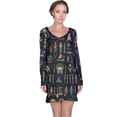 Hieroglyphs Space Long Sleeve Nightdress by Ndabl3x