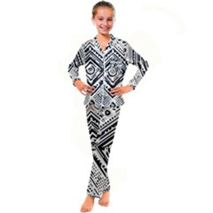 Tribal Pattern Kids  Satin Long Sleeve Pajamas Set by Sobalvarro