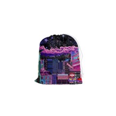 Retro City Pixel Drawstring Pouch (xs) by Sarkoni