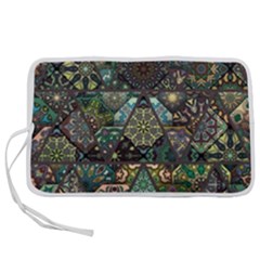 Digital Art Triangle Pattern Texture Mosaic Pen Storage Case (m) by Grandong