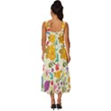 Colorful Flower Abstract Pattern Square Neckline Tiered Midi Dress View4