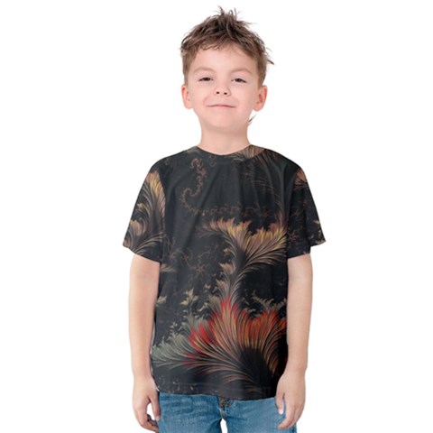 Fractal Digital Art Pattern Kids  Cotton T-shirt by Grandong