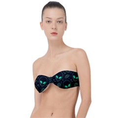 Alien Green Black Pattern Classic Bandeau Bikini Top 