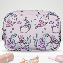 Cartoon Cat Cute Animal Kawaii Pastel Pattern Make Up Pouch (small) by Ndabl3x