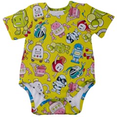 Robot Pattern Baby Short Sleeve Bodysuit by Ndabl3x