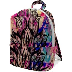 Aztec Flower Galaxy Zip Up Backpack by nateshop