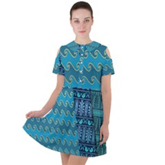 Aztec, Batik Short Sleeve Shoulder Cut Out Dress  by nateshop