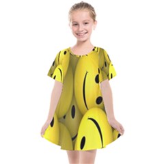 Emoji, Colour, Faces, Smile, Wallpaper Kids  Smock Dress by nateshop