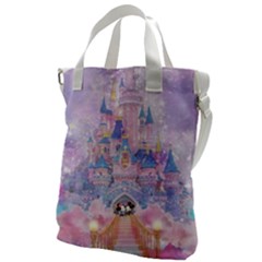 Disney Castle, Mickey And Minnie Canvas Messenger Bag by nateshop