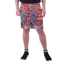 Comic Cartoon Pattern Men s Pocket Shorts by pakminggu