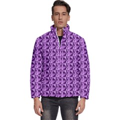 Violet Geometry Men s Puffer Bubble Jacket Coat by Sparkle