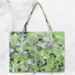 Lime Green And Gray Paintballs Zipper Medium Tote Bag by Khoncepts