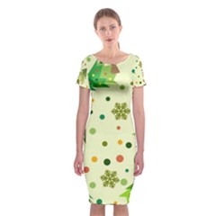 Geometric Christmas Pattern Classic Short Sleeve Midi Dress by Grandong